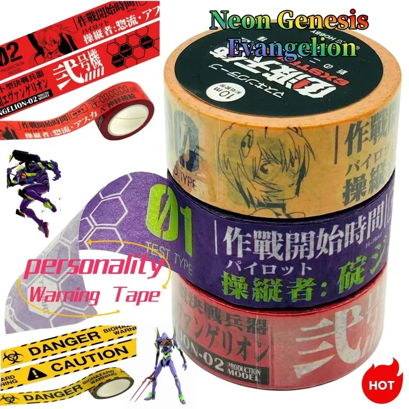

Декоративная клейкая лента Washi «Евангелион» с персонажами, милый мультяшный дизайн, персонализированная, для студентов, модель Unit-01, подарок для друзей
