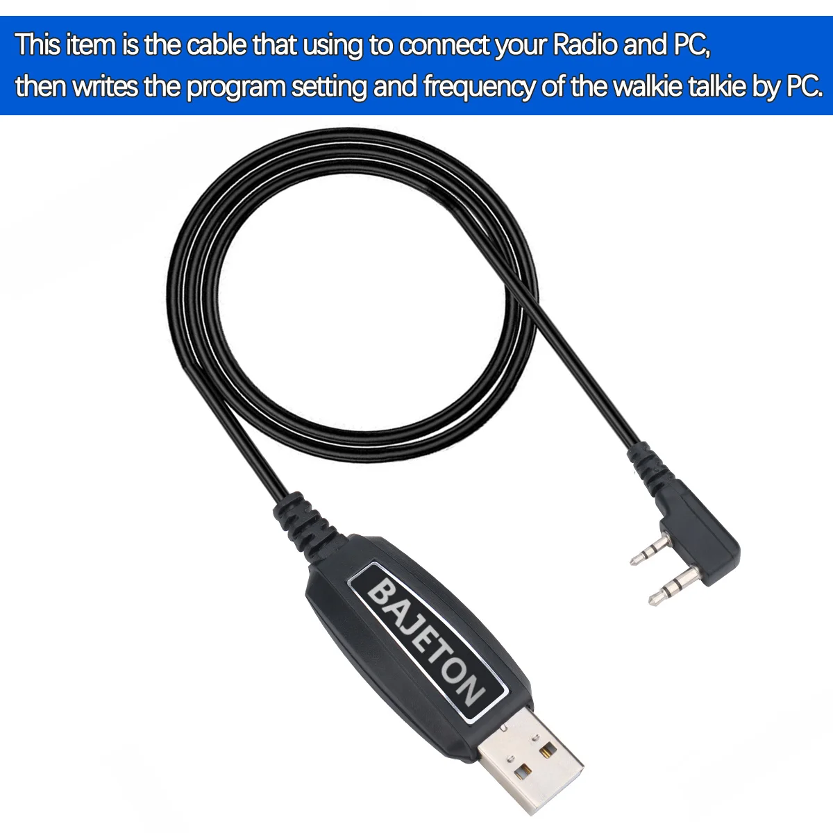 Kabel Pemrograman USB BAJETON Walkie Talkie K Plug Untuk BJ-8300 BJ-7800 BT8200 Quansheng UV-K5(8) UV-K6 Baofeng UV-5R Mini Radio