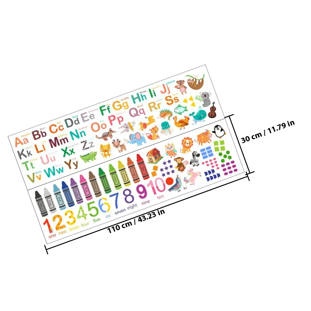 1 Set Alphabet Number Wall Sticker Pvc Self-Adhesive Decal For Kids Room Nursery Classroom Decor Learning Educational Decoration