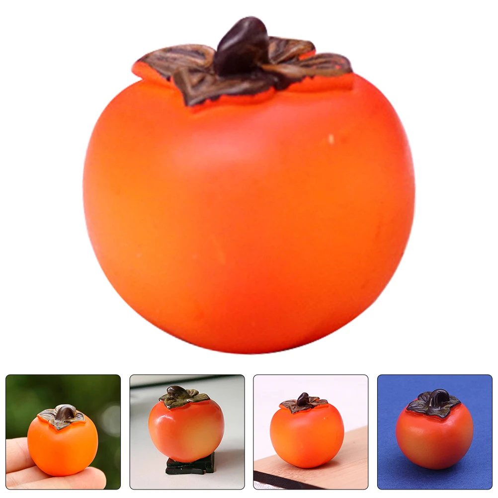 

6Pcs Lifelike Artificial Fruits Exquisite Craftsmanship Persimmon Model Home Decoration Resin Craft Fruit Prop