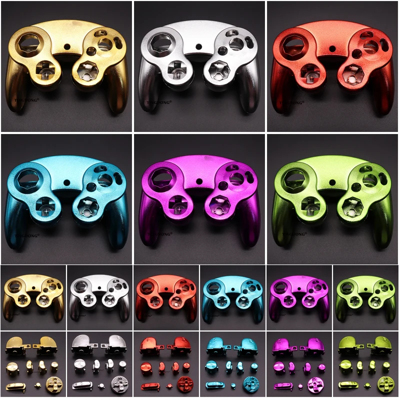 Für NGC Gamecube Controller Galvanisch Vergoldetes Gehäuse Schutzhülle Griff Schutzabdeckung und Ersatzknöpfe