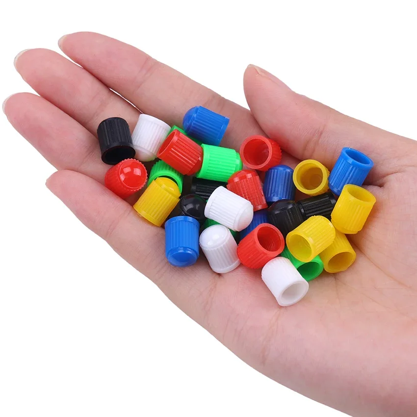 Universal Car Valve Cap Plastic Wheel Tire Air Stem Cover Black Red Blue Dust Tyre Valve Caps for Car Motorcycles Bike Bicycle