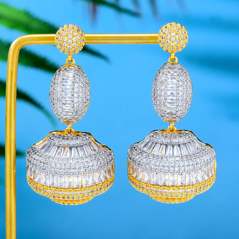 

Kellybola New Vintage Ball Gold Earrings For Women Bridal Wedding Girl Daily Surper Jewelry High Quality Scalloped Ginkgo Biloba