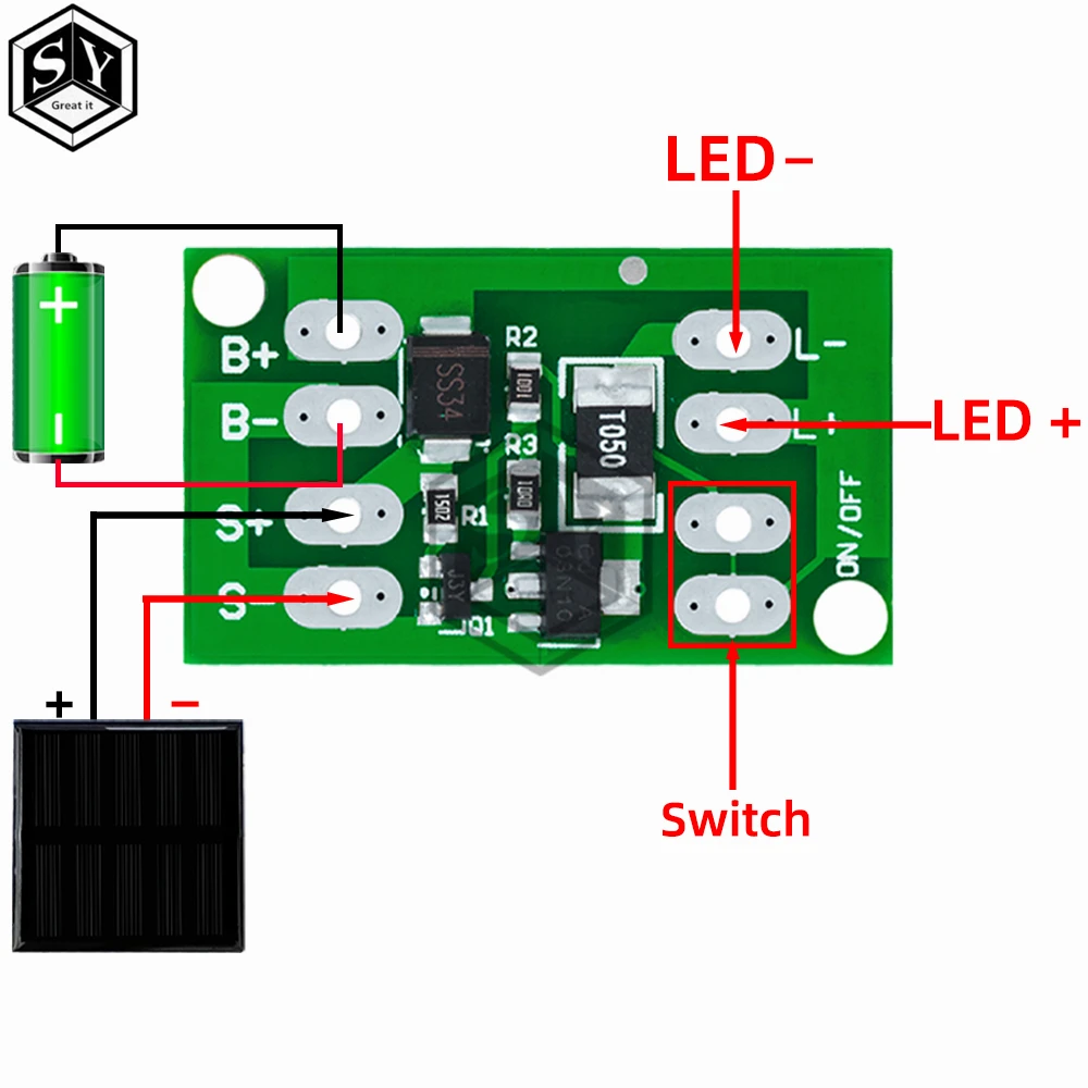 Solar generator Charge Controller Auto Light Control Circuit Switch Lithium Battery Charge Board Diy Courtyard Small Street Lamp