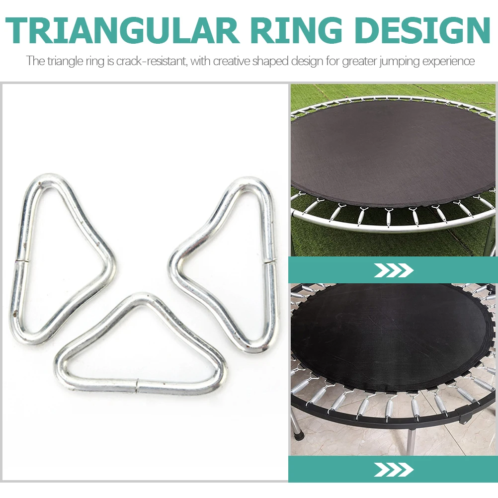 

30pcs Spring Hooks Galvanized Steel Triangle Rings Portable Trampoline Parts Kids Durable Practical