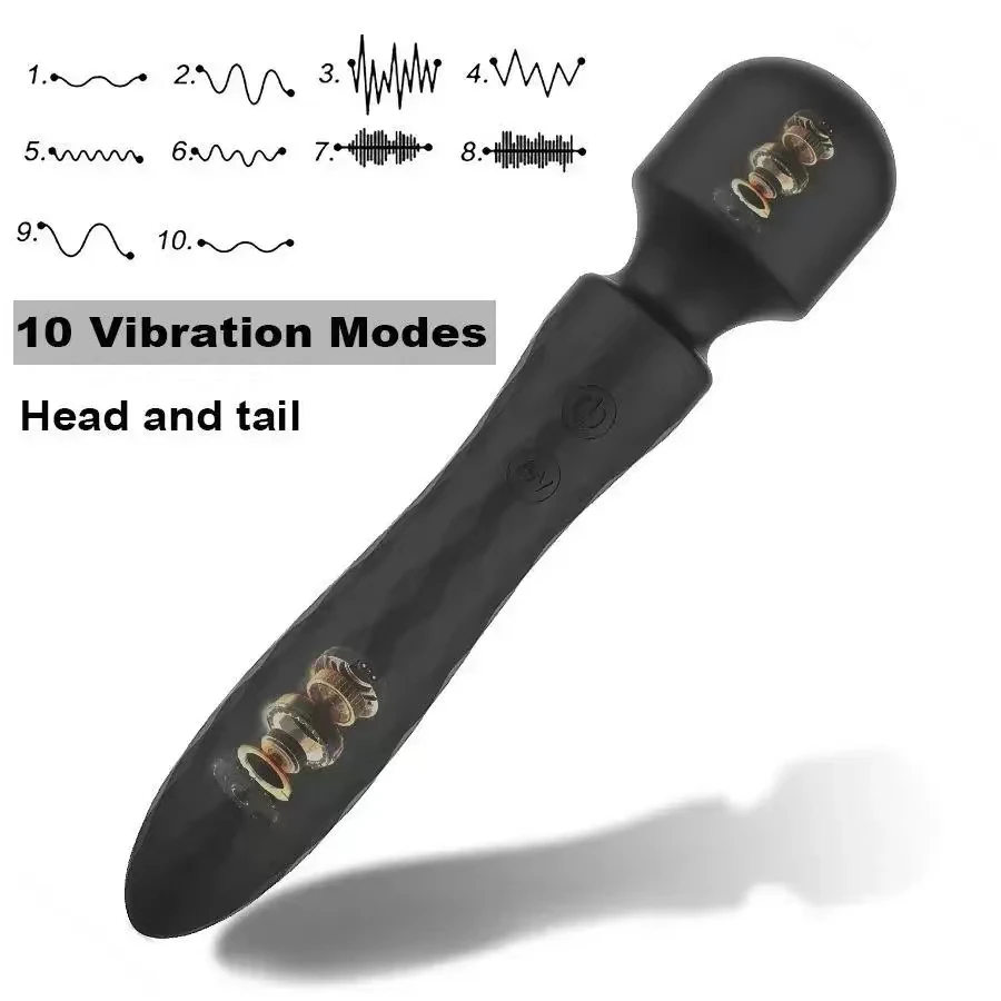 Intence Magic Wand Dual Vibrator Sex Toys for Women G Spot Clitoris Massage 10 Vibration Modes Adult Sex Toys