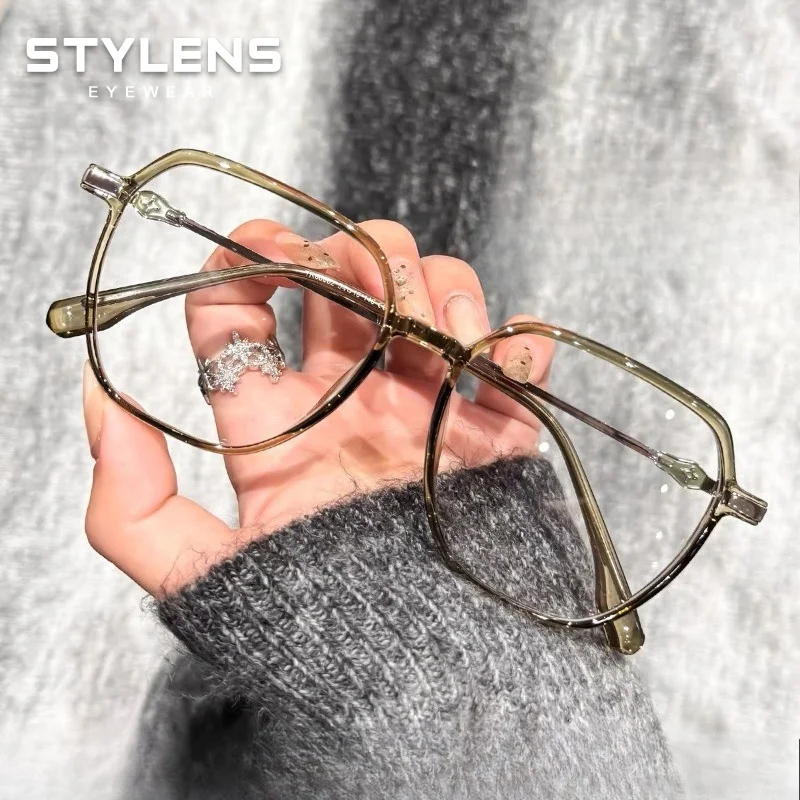 STYLENS New Oversize Myopia Prescription Glasses Women Men Anti Blue Light Minimalist Reading Glasses Custom Progressive Eyewear