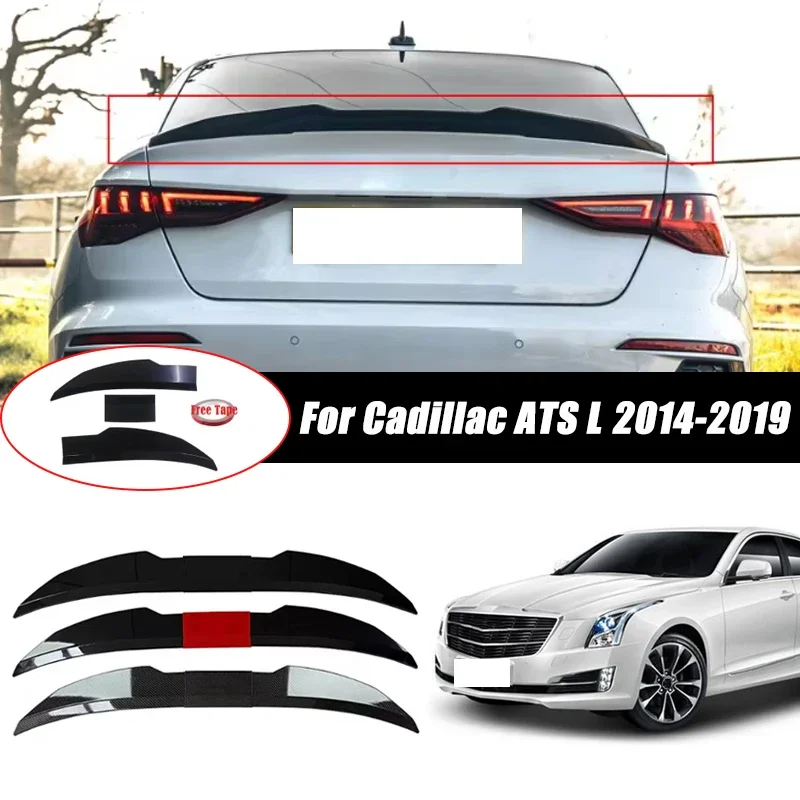3pcs Sedan Rear Trunk Spoiler For Cadillac ATS L 2014-2019 Adjustable DIY Modified Trunk Spoiler Automotive Accessories