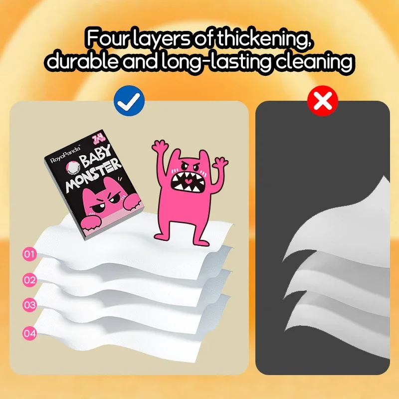 RoyoPanda Portable Handkerchief Paper Mini Pocket Tissue 4 Layer Travel Small Bag Napkin Native Bamboo Pulp Healthy Toilet Paper view 4