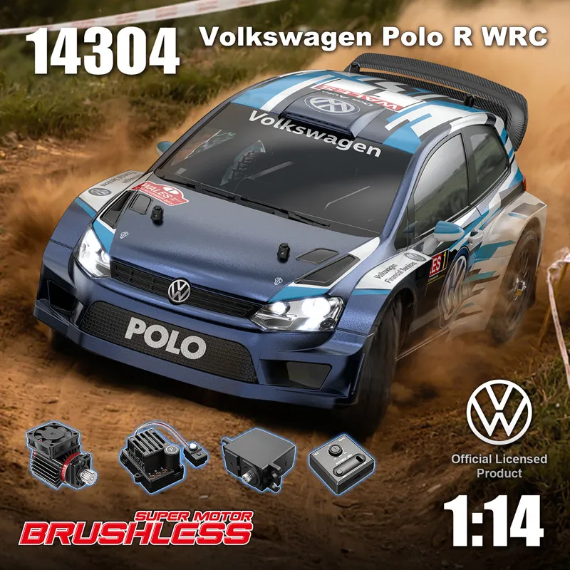 MJX 14304 1/14 4WD Brushless RC Rally Drift Car 2.4G RTR With Gyroscope Oil‑Filled Shocks Remote Control Model For Hobby Players