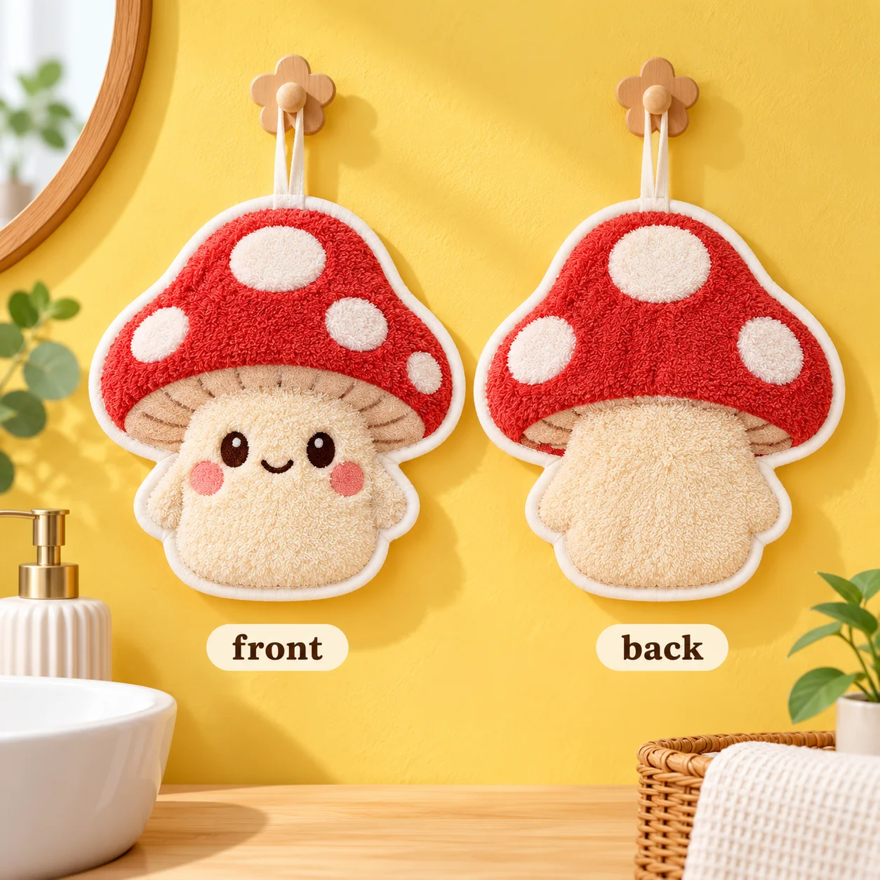 Custom Shaped Hand Towel Double Layer Personalized Terry Cloth Hanging Towel 20x20cm for Kitchen Bathroom Home Decor Gift Soft