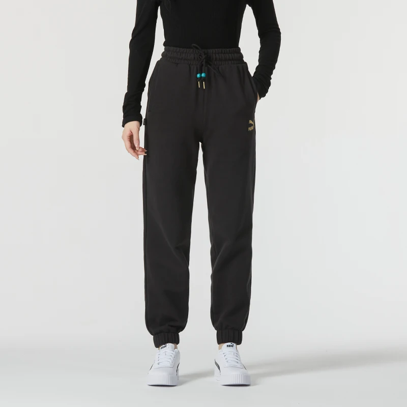 

Puma весна и осень, новые черные спортивные брюки, повседневные вязаные длинные брюки, женские брюки 62584001