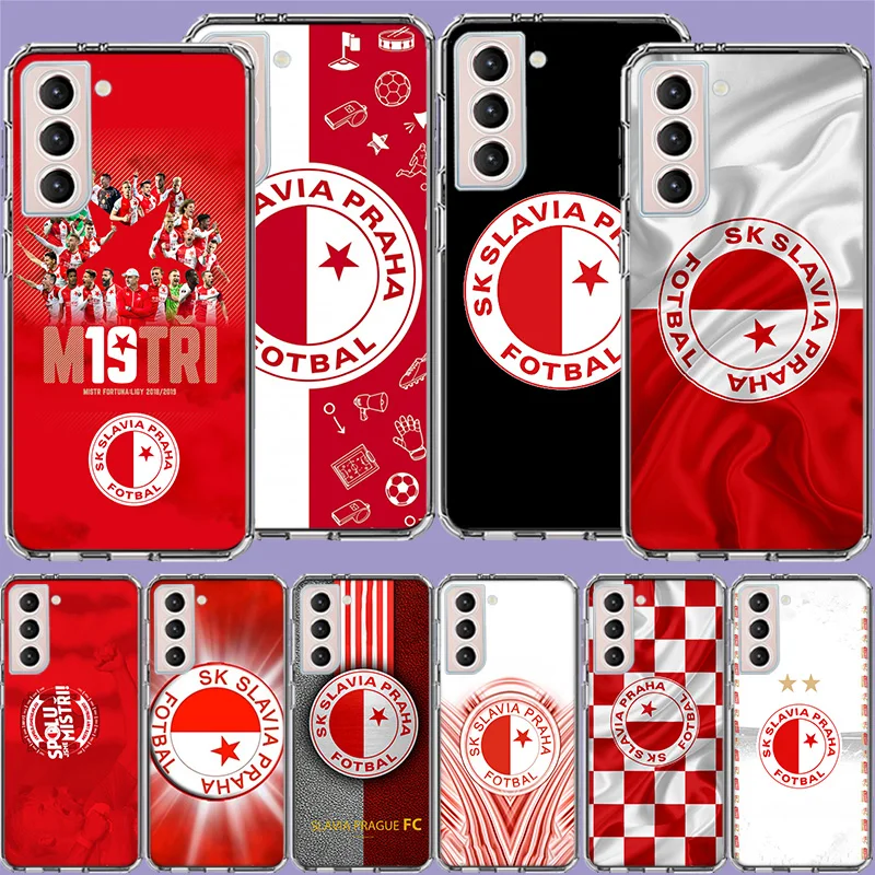 Sk Slavia Praha Czech Republic Phone Case For Samsung Galaxy S24 S22 Ultra S21 S23 FE S20 S10 S9 S8 Plus S10E S7 Edge Cover Shel