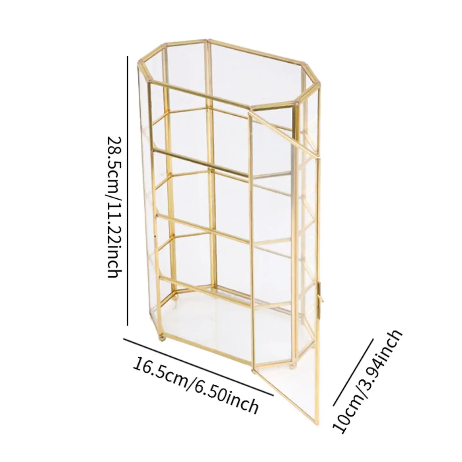 Glass Jewelry Box Convenient Decorative Box Geometric Jewelry Display Organizer Box for Living Room Women Rings