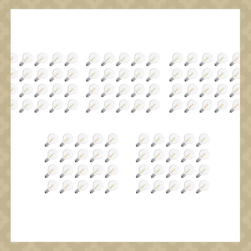 

AB45 100 Pcs G40 LED Replacement Light Bulbs E12 Screw Base Shatterproof LED Globe Bulbs For Solar String Lights Warm