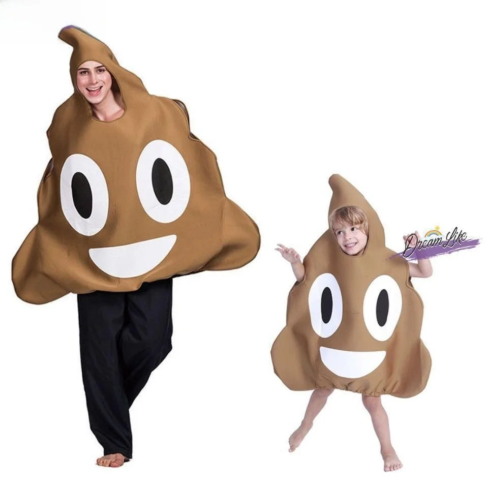 

Halloween Funny Poop Costume Set Parent-Child Performance Outfit Birthday Celebration Ensemble Cartoonish Ethnic Stage Wear