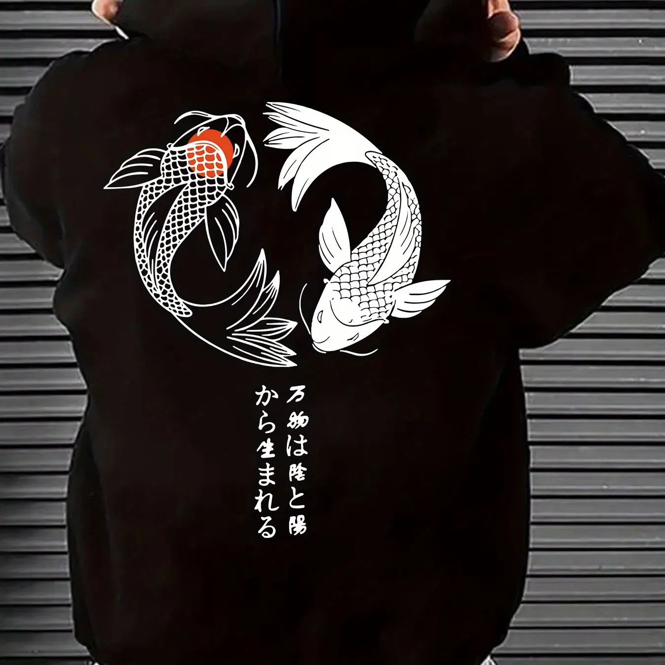 Luck Fish Känguru-Kapuzenpullover für Herren im japanischen Stil, gemütliches Langarm-Sweatshirt, weicher Stoff, aktive Kleidung für Wärme und Komfort