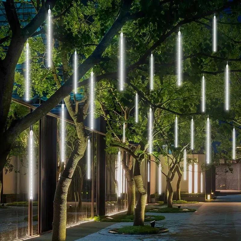 30/50 سنتيمتر ضوء الشمس التخييم الديكور في الهواء الطلق الجنية أضواء 8 أنابيب Led النيزك دش المطر سلسلة ضوء لحديقة شجرة تزيين