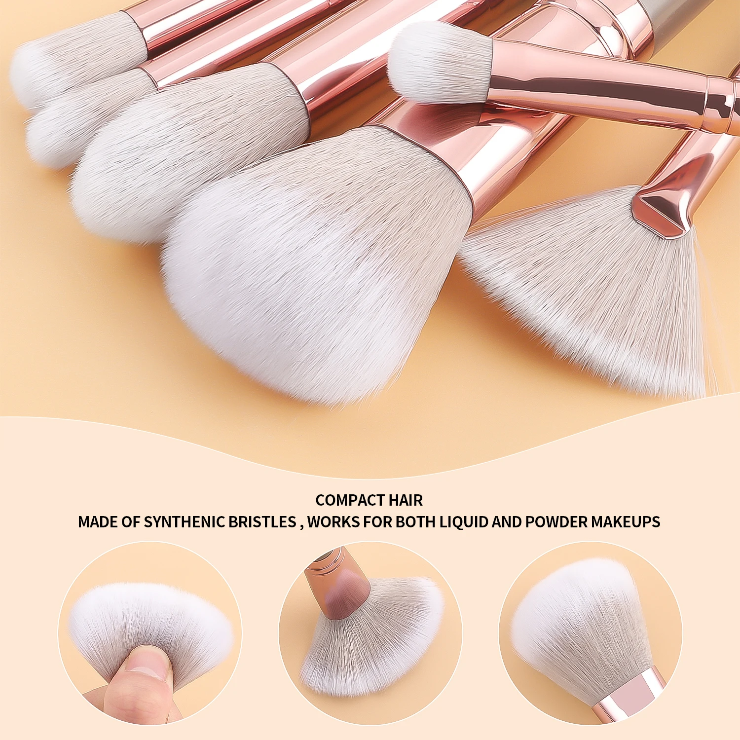 20 pçs pincéis de maquiagem conjunto sombra de olho fundação feminino cosméticos pó solto blush mistura beleza corretivo escova compõem ferramenta