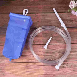 Bolsa de Enema de agua y café, juego de limpieza del hogar con tubería, botella de agua caliente y tubos de enema azul, 2L