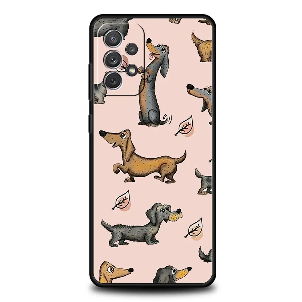 Dachshund Sausage Dog Case for Samsung A51 A71 A21S A12 A11 A15 A25 A31 A41 A52 A32 A23 A33 A53 A73 A03S A05S A13 5G A72 Cover