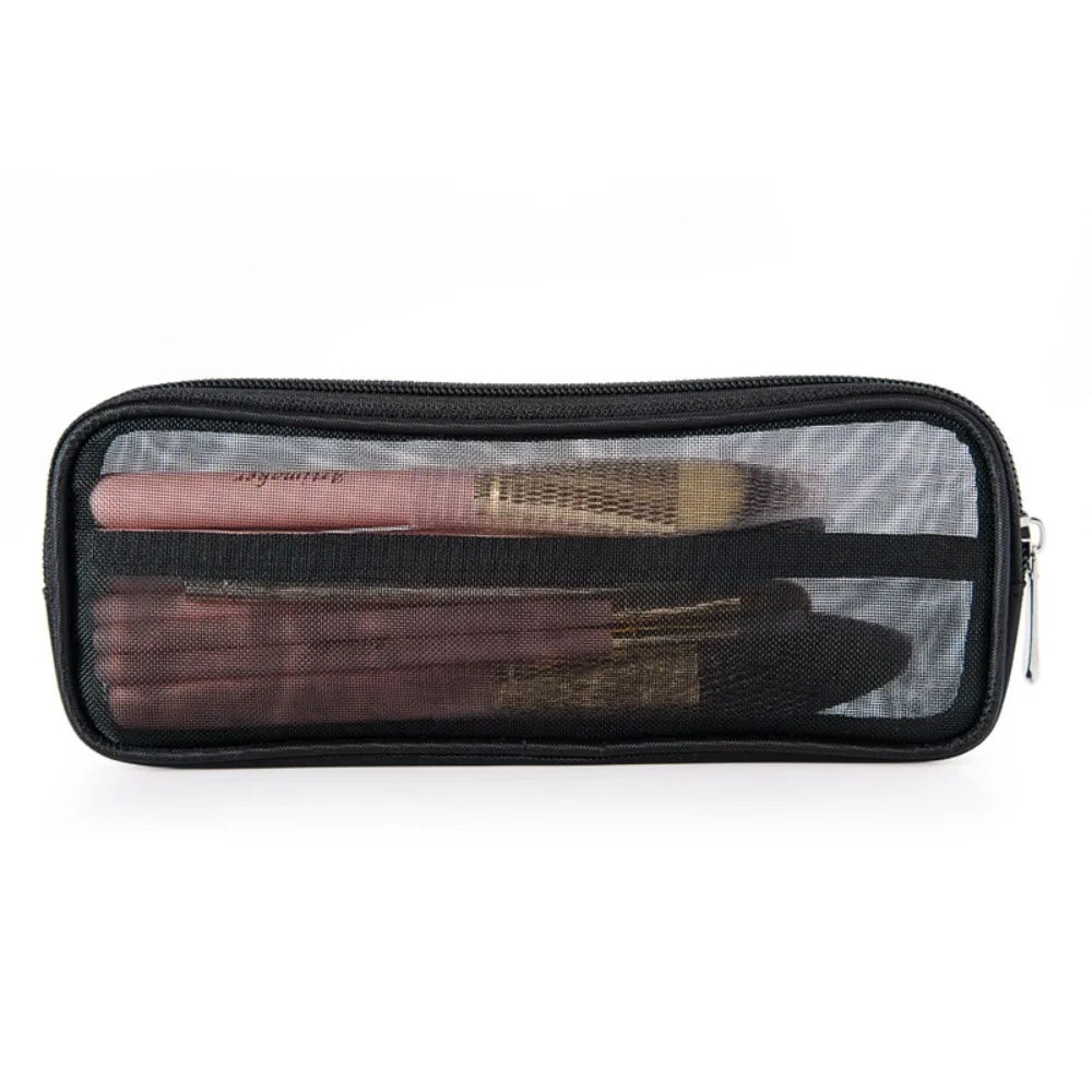 New Mesh Makeup Brush Bag Women Beauty Tools Multipurpose Wash Storage Bag with Zipper Wash Storage Accessories Mesh Kit Pouch
