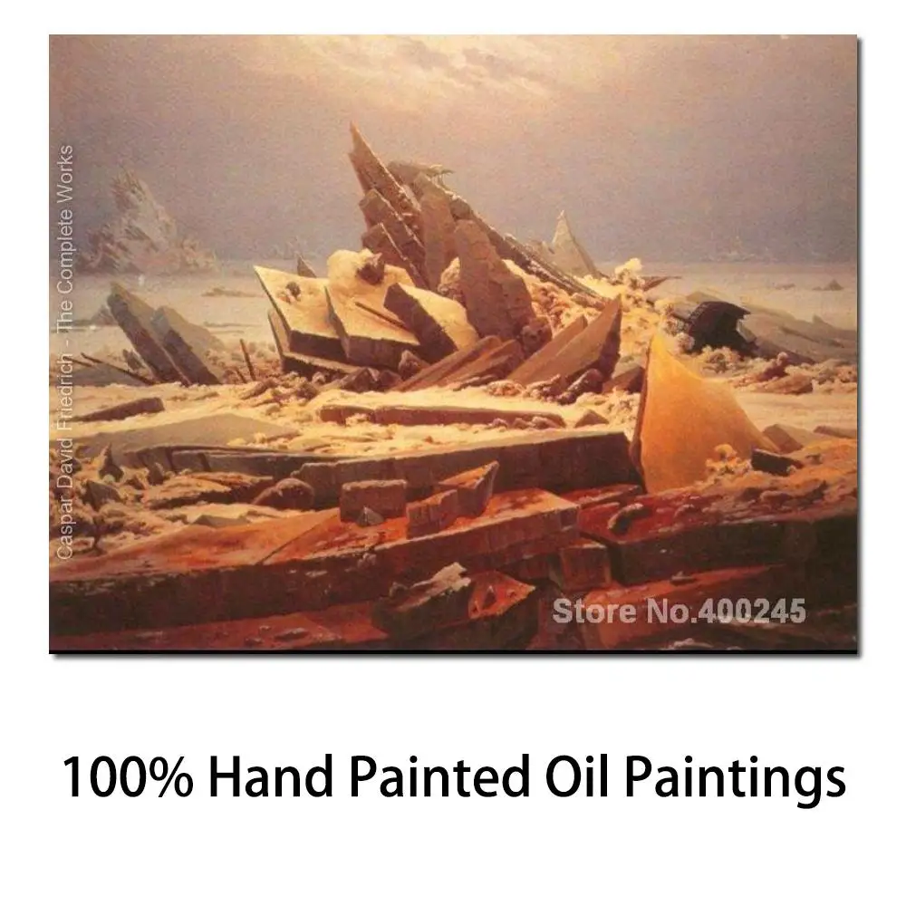 

Art Oil Painting Photo to Canvas The Polar Sea by Caspar David Friedrich High Quality Handmade