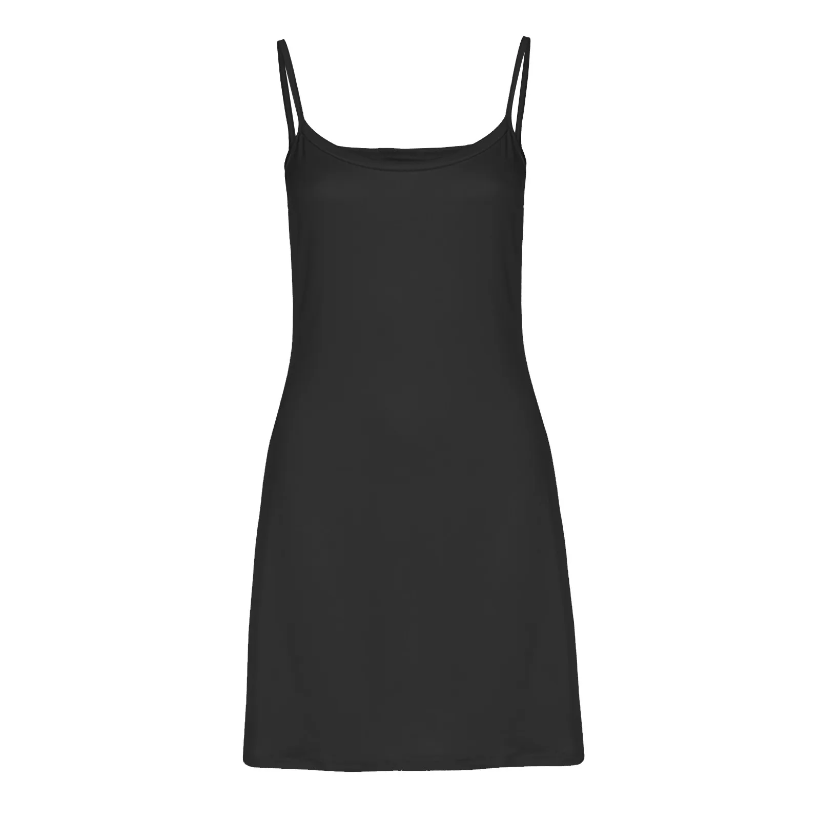 Abito estivo da donna in tinta unita con scollo a v Slim Fit con cinturino appeso abito a trapezio Casual senza maniche con spalle scoperte