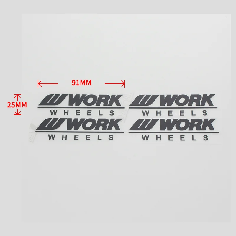 4Pcs WORK EMOTION Waterproof PVC Wheel Rim Stickers Tire Hub Decals For Car Exterior Modified Styling Decor