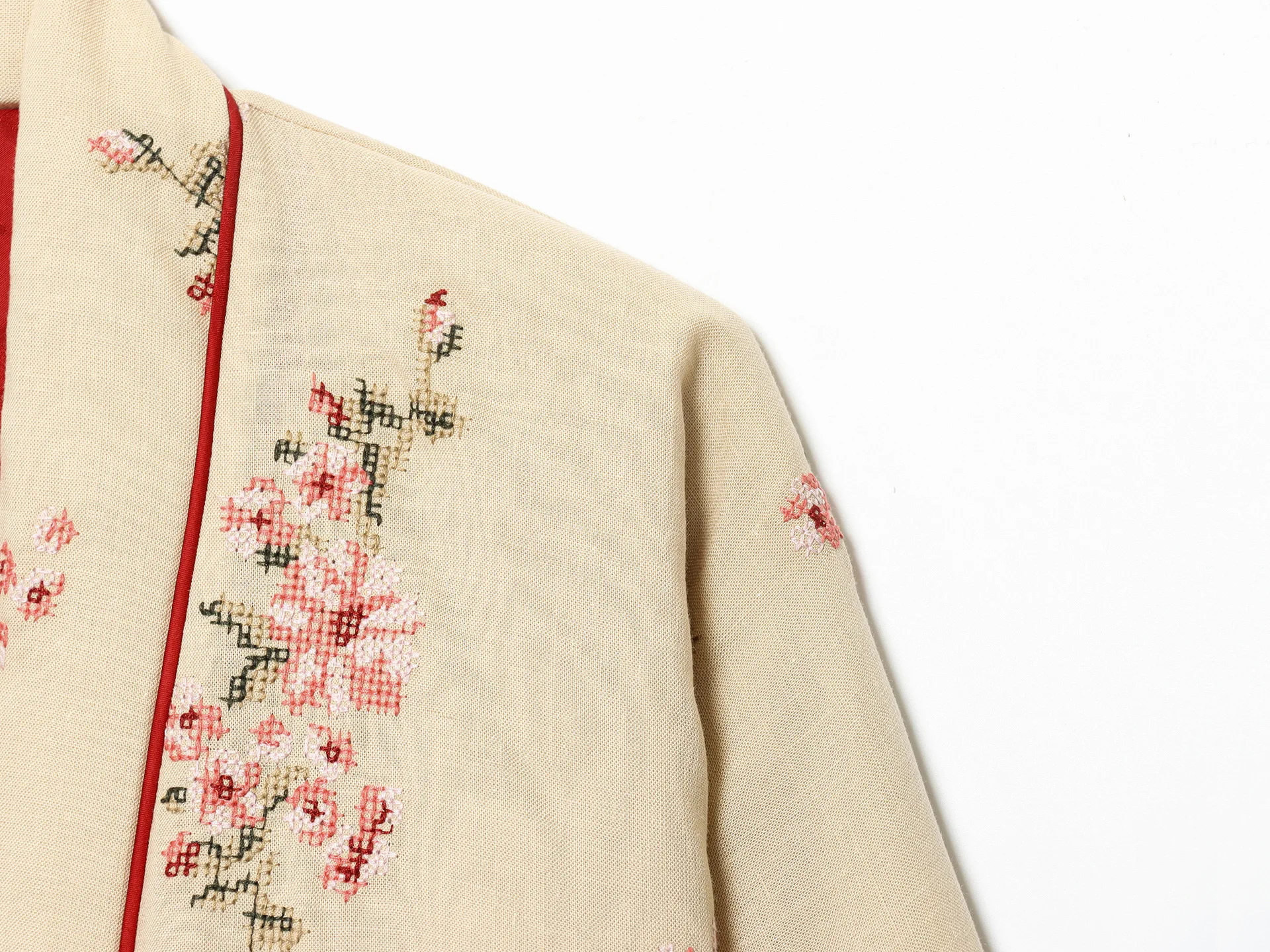 2025, Frühherbst, neues Produkt, Strickjacke mit V-Ausschnitt und Knöpfen, neue dünne, bestickte Baumwollmanteljacke im chinesischen Stil