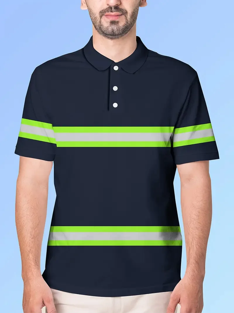 This is the print, men's casual sports polo shirt, daily office casual top, exclusive to enterprise employees