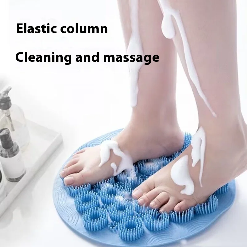 Enlarge Round Silicone Scrub and Back Scrub Artifact Bath Mat 3D Three-Dimensional Cleaning Massage Multi-Functional Anti-Skid