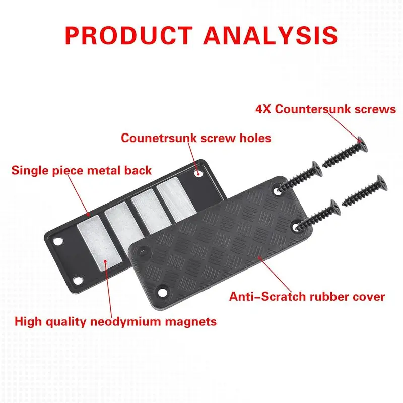 Black 36-Pound-Bearing Magnetic Gun Holster with Rubber Coating, Suitable for Pistols, Shotguns, Rifles, and Revolvers. Universa image 4