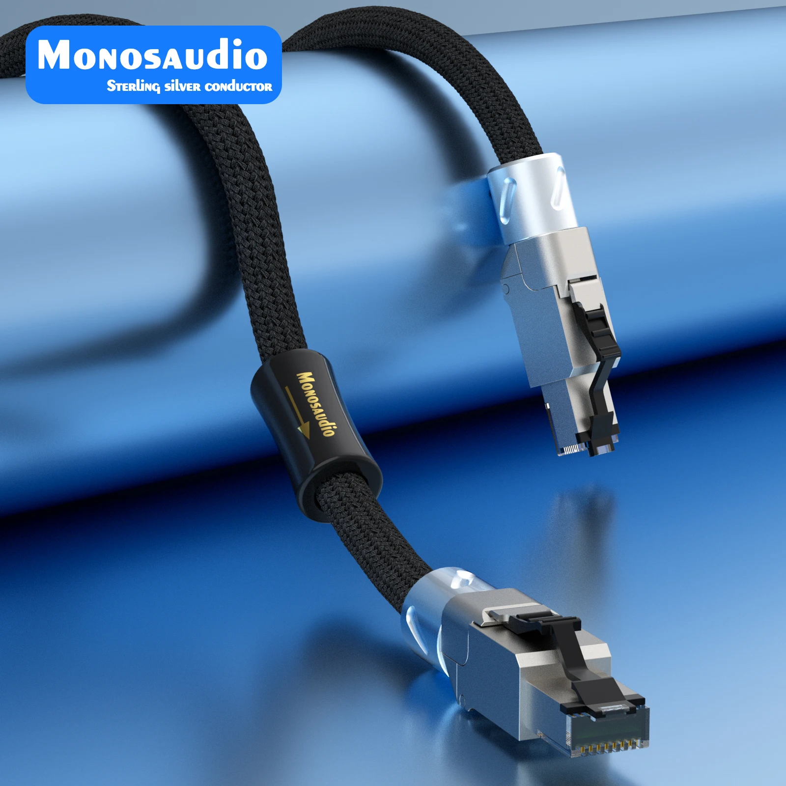 CAT8 Ethernet Cable 40Gbps 2000MHz CAT 8 Pure Silver Network Cotton Braided Lan Cord for Laptops PS 5/4 Router Modem  RJ45 Cable