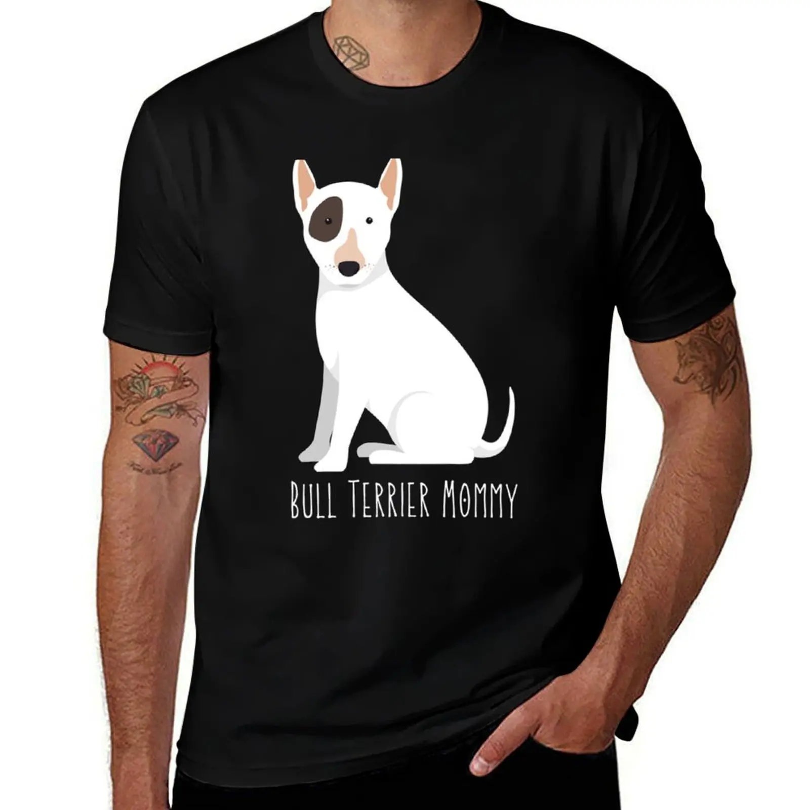 Bull Terrier Mommy T-Shirt Blouse custom t shirt cotton t shirt men