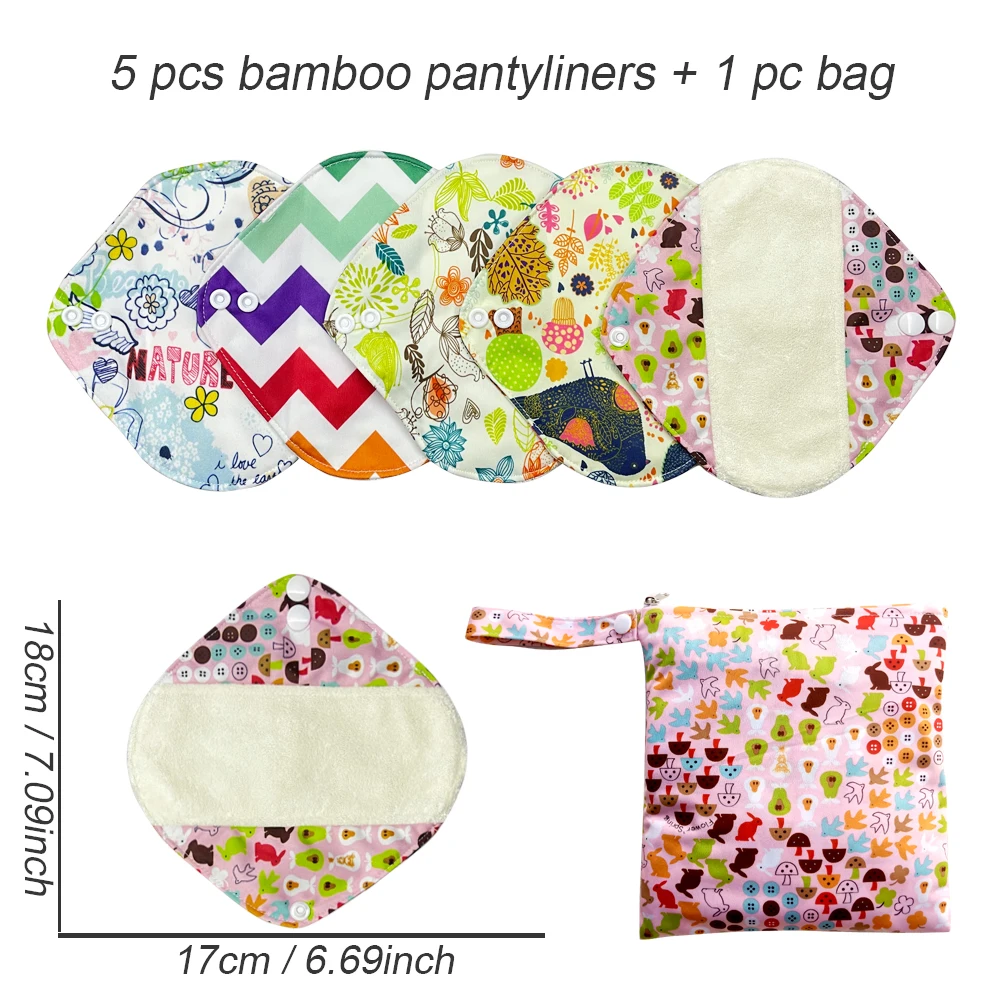 

Оптовые женские многоразовые гигиенические полотенца, бамбуковые внутренние тонкие женские PantyLiners, моющиеся менструальные прокладки для легких потоковых дней