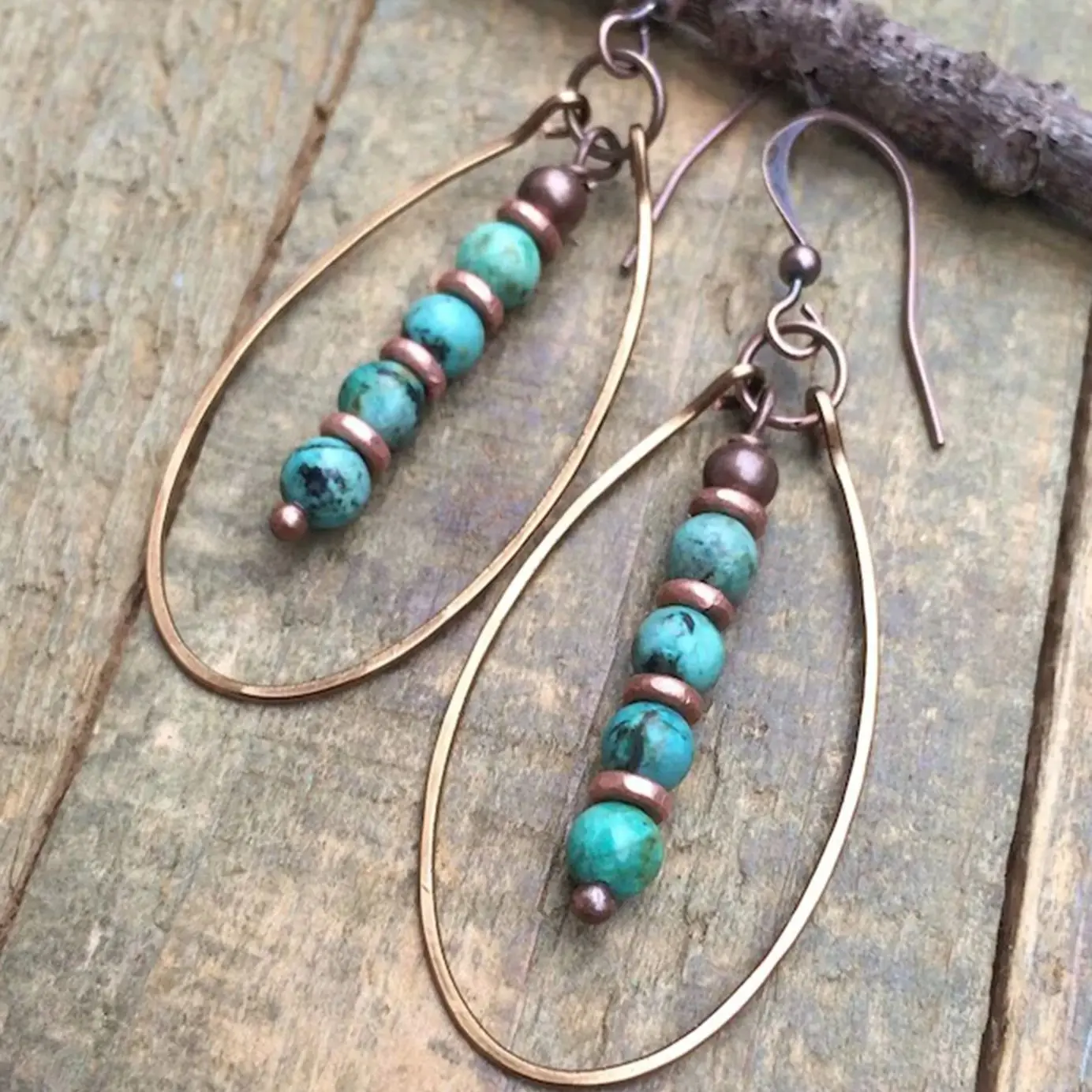 أقراط بيضاوية عتيقة على الطراز العرقي للنساء ، خيط مجوف ، بوهو هندسي ، حجر طبيعي ، معدن ، لون متعدد الألوان ، حفلات ، حفلة موسيقية ، 2 #4