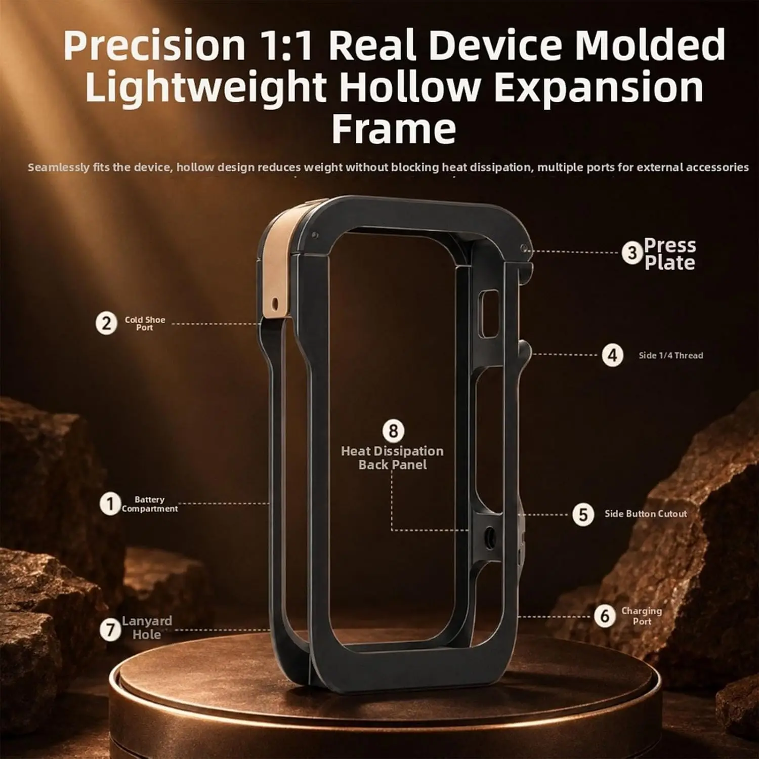 Aluminum Metal Cage for Insta360 X6， Expand Protective case with Cold Shoe