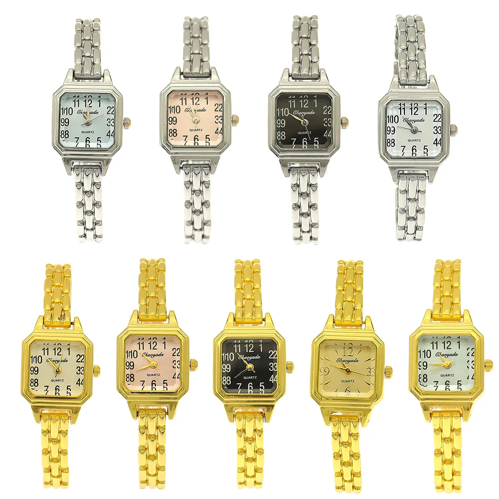 9pcs/lot Wholesale Mixed Bulk Gold Lady Women Wristwatch