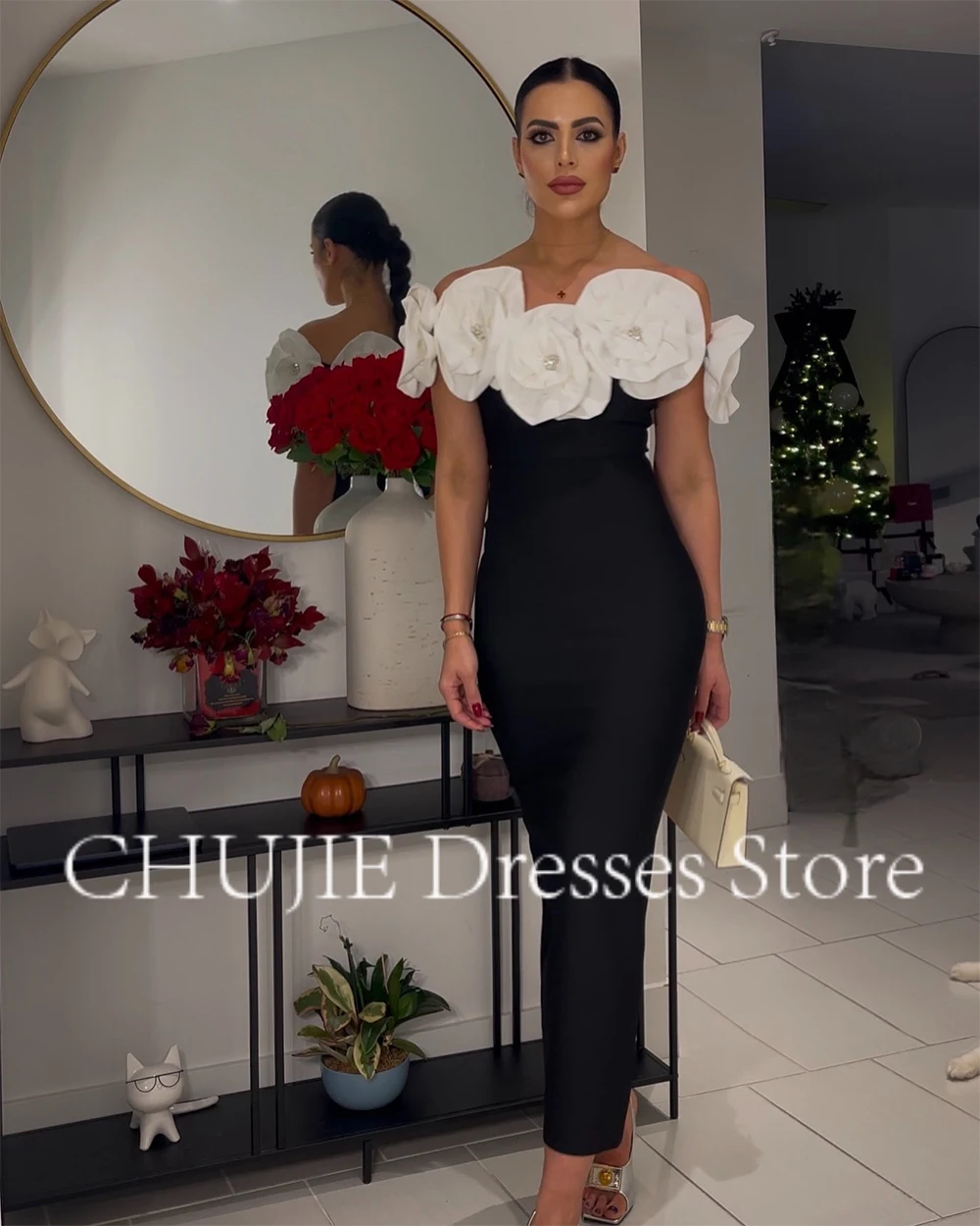 Customized Flower Evening Dresses Trumpet Off Shoulder Prom Dress Bespoke Occasion Ball Gown Mermaid Long Formal Evening Dresses