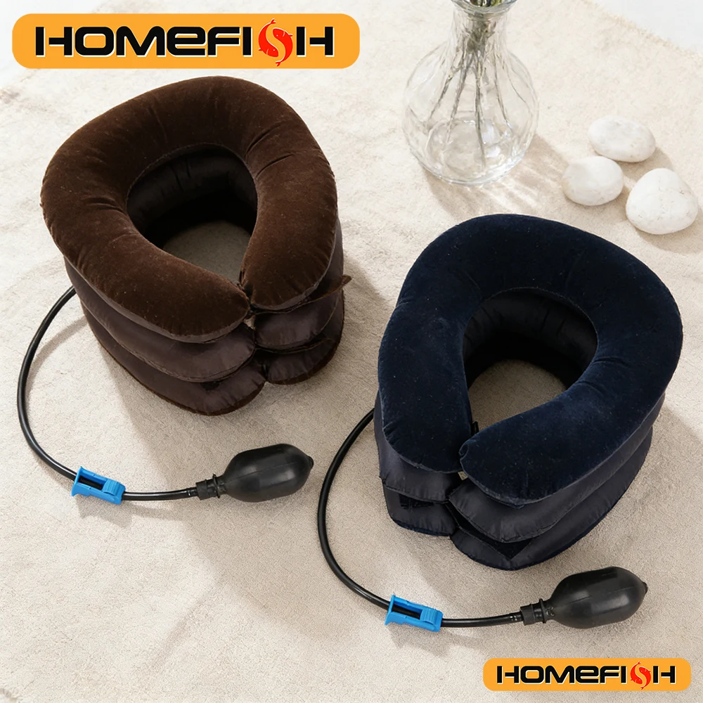 Inflatable Air Cervical Traction Neck Stretcher - 1 Tube Orthopedic Pillow Collar Pain Relief Medical Tractor