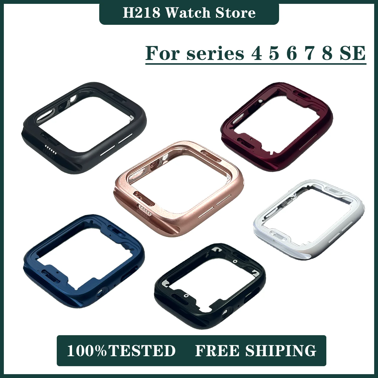 Aluminum Bezel Body Plate Chassis Replacement Parts Original Middle Frame for Apple Watch Series 4 5 6 7 8 SE SE2 40 41 44 45 mm