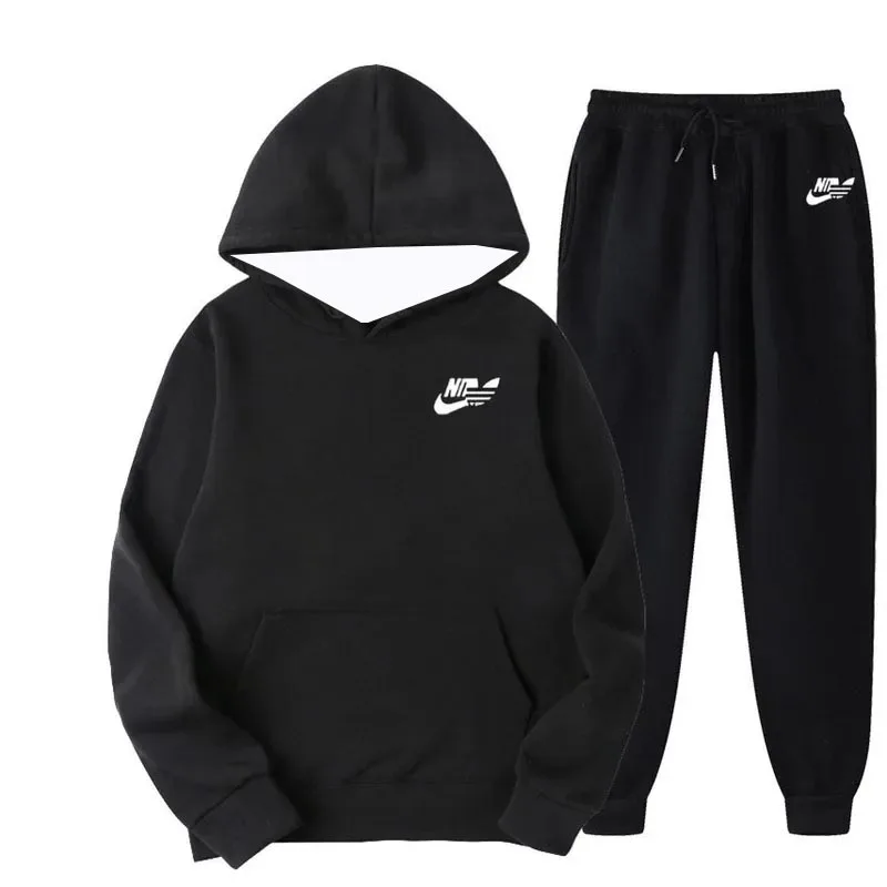 

2025 Autumn Winter Men Casual Two Piece Sets Sweatshirts Men Street Los Fashion Printed Sports Suit