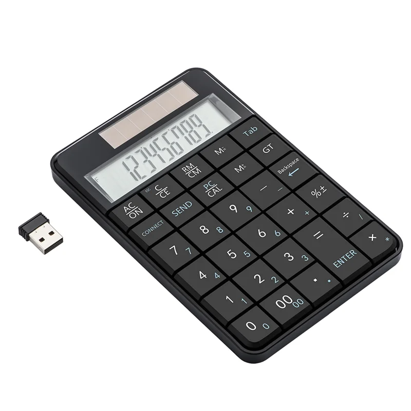 

Classy-2.4G Wireless Keyboard Mini 2In1 Wireless USB Digital Keyboard With Calculator Display Keyboard Office Calculator