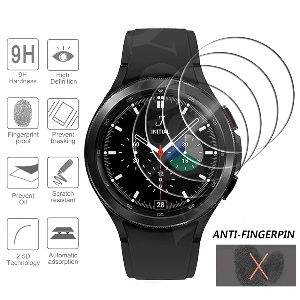 

Защитная пленка из закаленного стекла 4 шт. для Samsung Galaxy Watch 4 40 мм 44 мм/Galaxy Watch 4 Classic 42 мм 46 мм, прозрачная защитная пленка