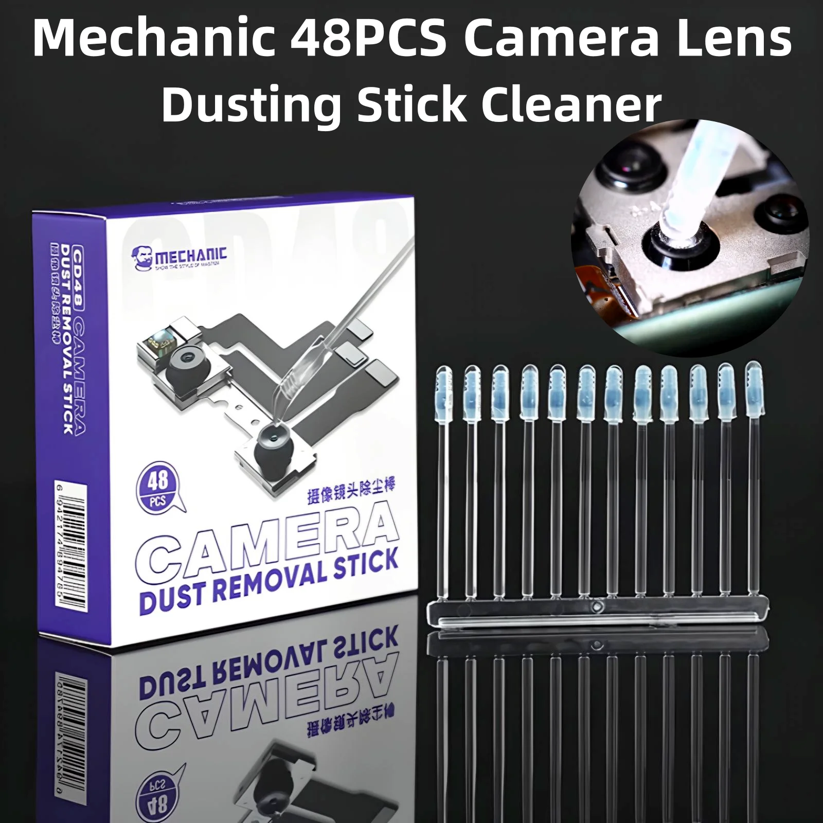 Il bastone per la pulizia dell'obiettivo della fotocamera Mechani CD48 pulisce rapidamente senza residui per lo strumento per la rimozione delle impronte digitali della polvere della fotocamera LCD in vetro