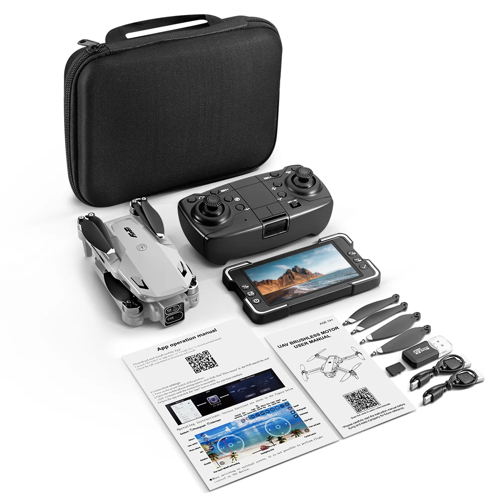 Drone profissional M28, câmeras duplas de alta definição, flutuante de fluxo óptico, potência sem escova, vôo de trajetória