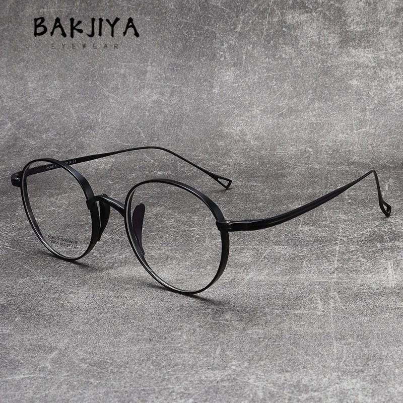 

Japanese Retro Oval Pure Titanium Glasses Frame Women Men Classic Wide Rim Designer Optical Prescription Eyeglasses Frame