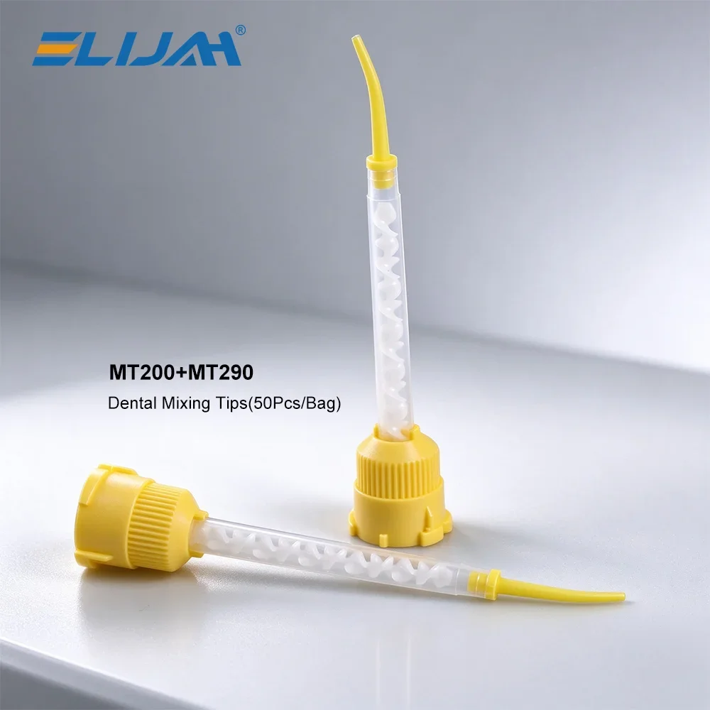ELIJAH Dental Mixing Tips 50/100Pcs Disposable Nozzle Head Tubes Silicone Rubber Impression Material Dentistry Lab Supply Tools