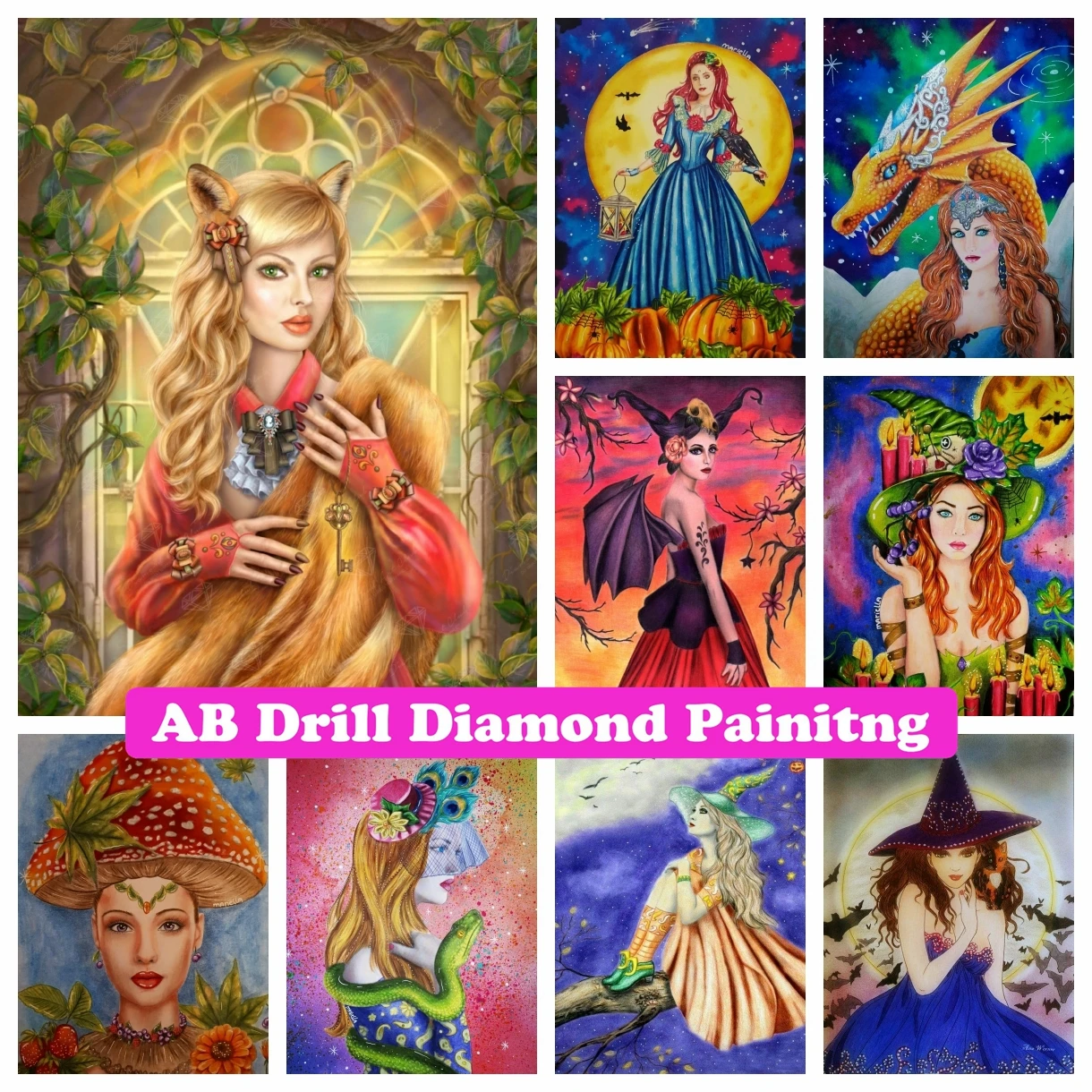 

Fantasy Beautiful Fairy Woman 5D DIY AB Drills Diamond Painting Embroidery Cross Stitch Artwork Handmade Room Decor Gift